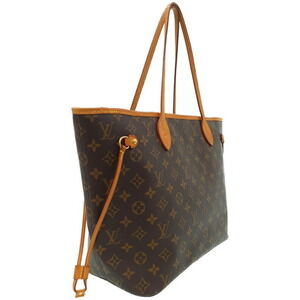 Louis Vuitton Brown Monogram Bag Leather Tote Neverfull